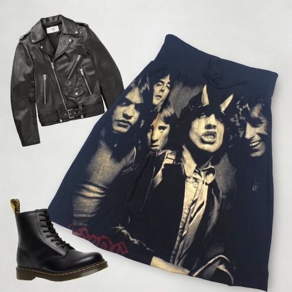 NWOT AC/DC Highway To Hell Skirt Black Size Medium - Picture 4 of 9
